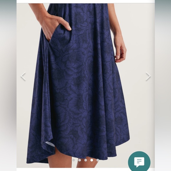 Krimson Klover Piper Dress XL Blue Patterned NWT long midi peonie dusk pockets - Picture 15 of 16